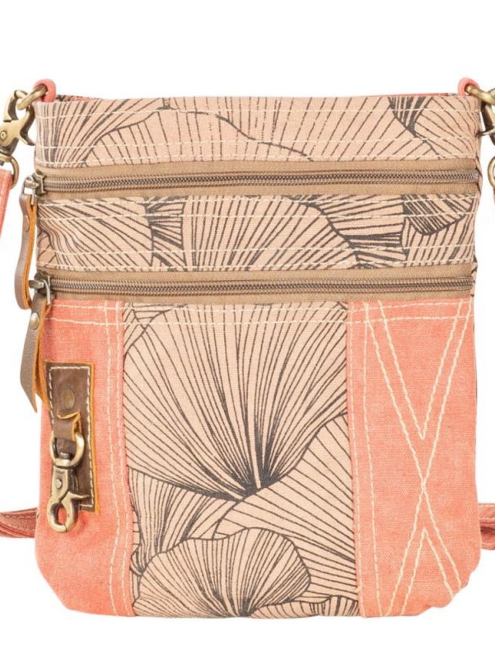 NWOT! Clea Ray Printed Recycled Military Canvas Crossbody Bag